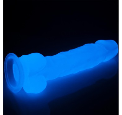 Dildo led giętkie duży penis podświetlany 21,5 cm